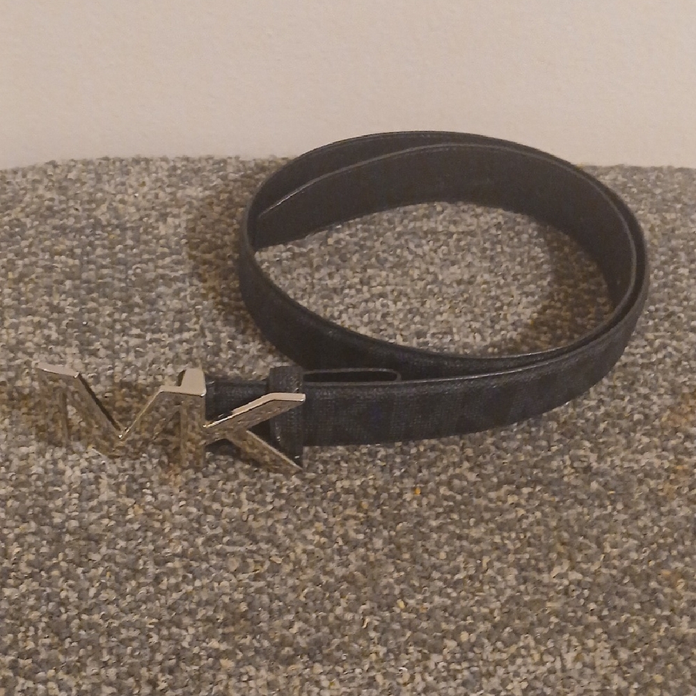 Michael Kors Black Belt with Silver Tone Logo Size S/M